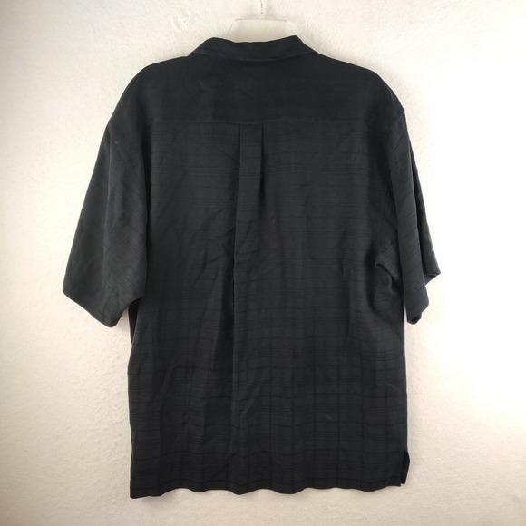 Tommy Bahama Mens Large Silk Casual Button Up Shirt Black Size L - Picture 4 of 8